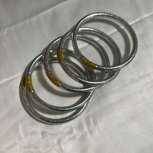 Set of 5 BuDhaGirl Silver bracelets